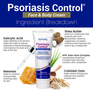 Psoriasis Control Face & Body Cream — 3% Salicylic Acid Relief for Itching, Flaking & Redness