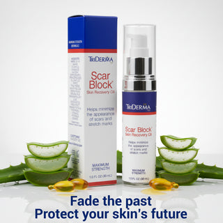 Scar Block Oil with Cacay Oil – Scar Treatment for Stretch Marks, New & Old Scars | Fast-Absorbing Dry Healing Oil